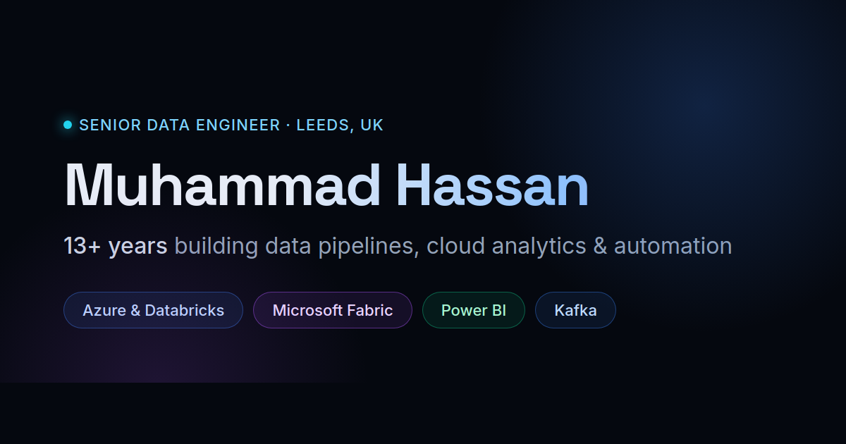 Muhammad Hassan | Senior Data Engineer & Cloud Analytics Specialist ...